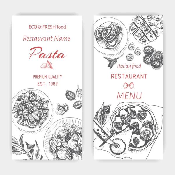 Κάρτα μενού ιταλικό εστιατόριο — Διανυσματικό Αρχείο