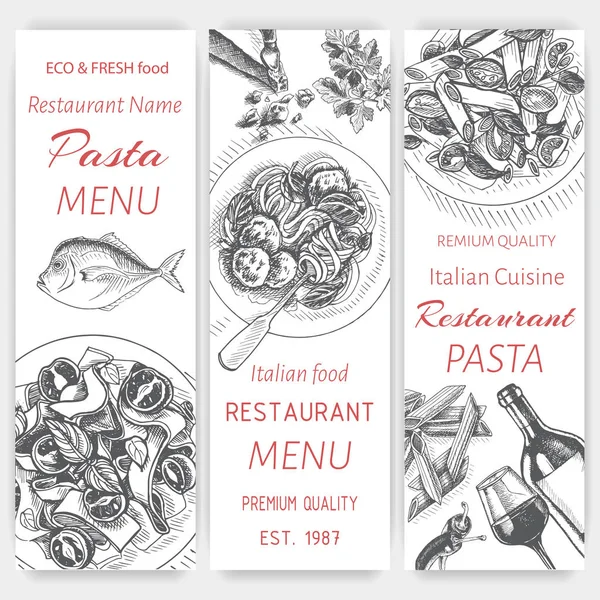 Carta menú restaurante italiano — Vector de stock