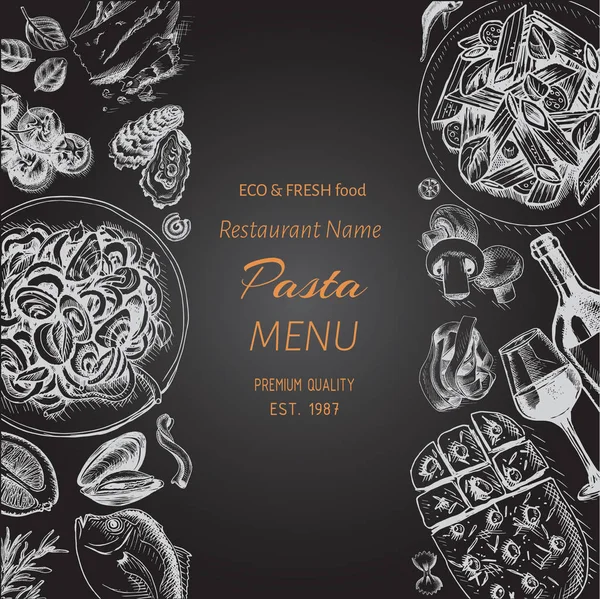Carta menú restaurante italiano — Archivo Imágenes Vectoriales