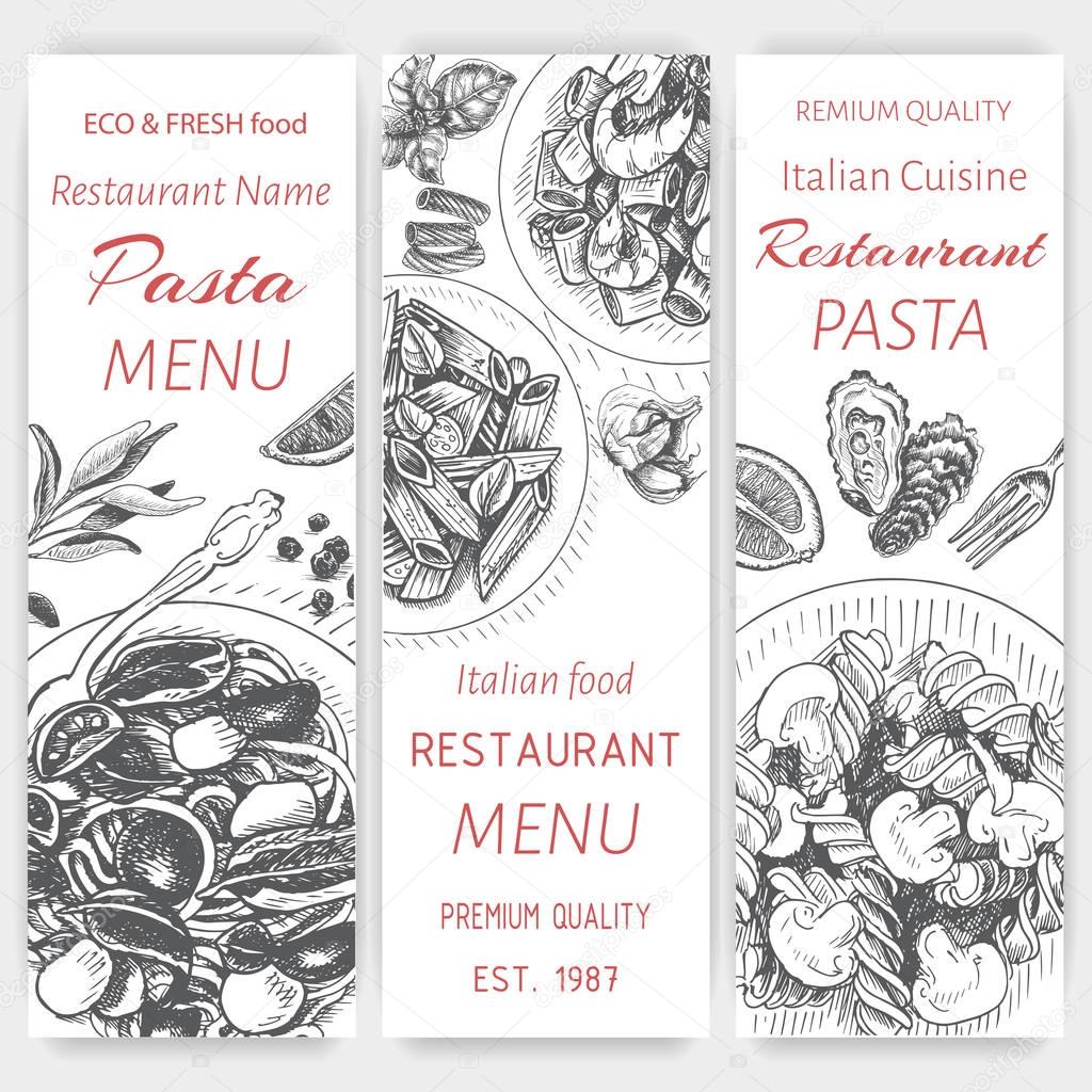 Card menu italian restaurant