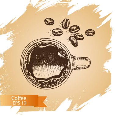 Kahve fincanının üst görüntüsü