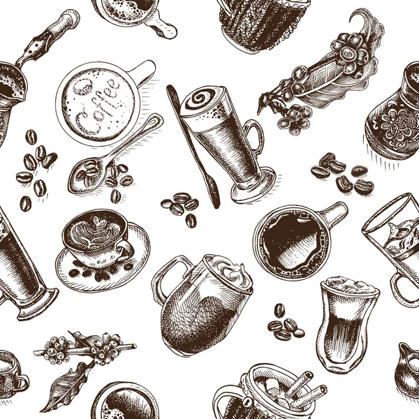 Modèle avec des icônes de café — Image vectorielle
