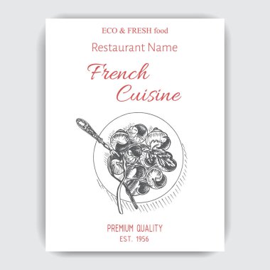 Fransız mutfağı menü kroki