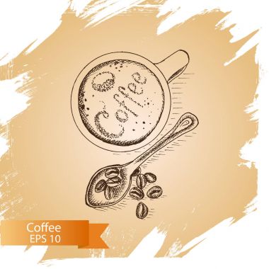 Kahve fincanının üst görüntüsü