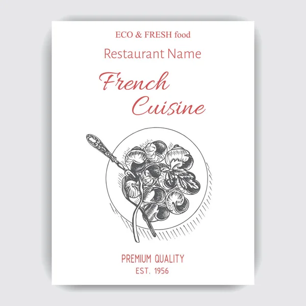 French cuisine menu sketch — Stock Vector