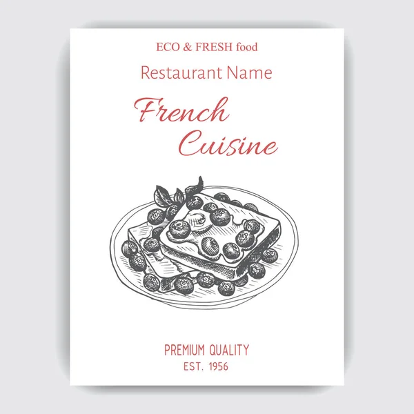 French cuisine menu sketch — Stock Vector