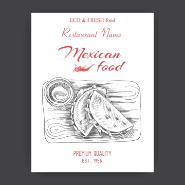 Meksika yemeği menü şablonu