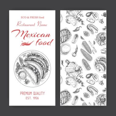 Meksika yemeği menü şablonu