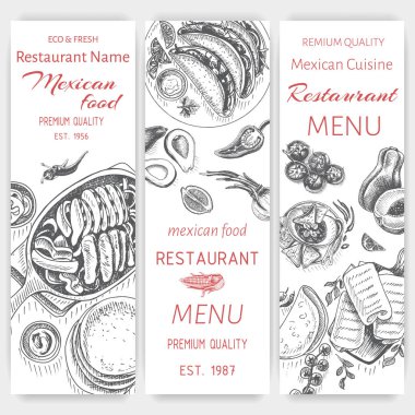 Meksika yemeği menü şablonu
