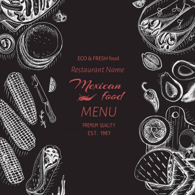Meksika yemeği menü şablonu