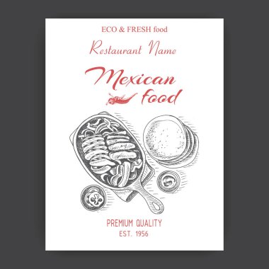 Meksika yemeği menü şablonu