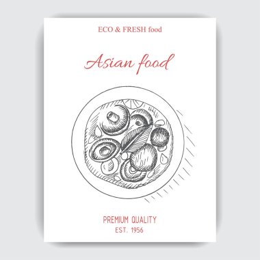 Asya gıda menü tasarım şablonu