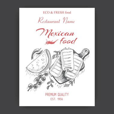 Meksika yemeği menü şablonu