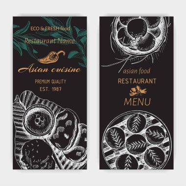 Asya gıda menü tasarım şablonu
