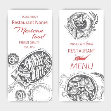 Meksika yemeği menü şablonu