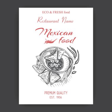 Meksika yemeği menü şablonu