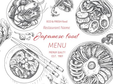 Asya gıda menü tasarım şablonu