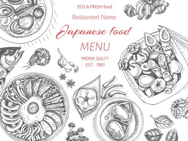 Asya gıda menü tasarım şablonu