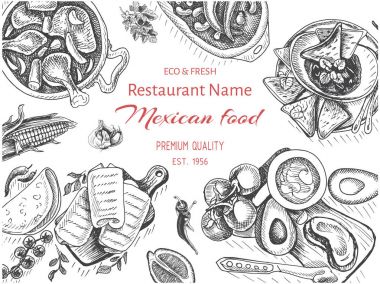 Meksika yemeği menü şablonu