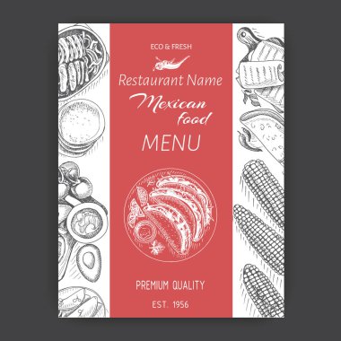 Meksika yemeği menü şablonu