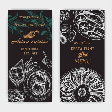 Asya gıda menü tasarım şablonu