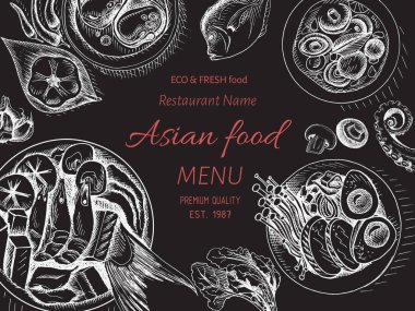 Asya gıda menü tasarım şablonu