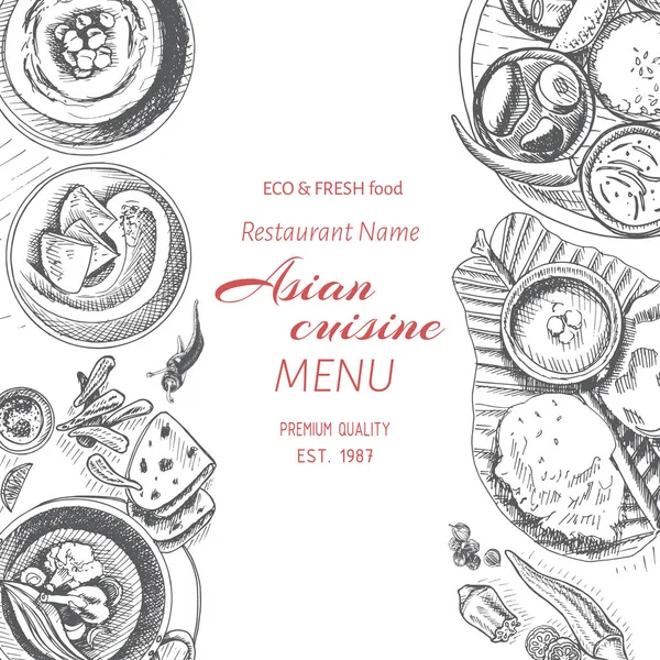 Asya gıda menü tasarım şablonu