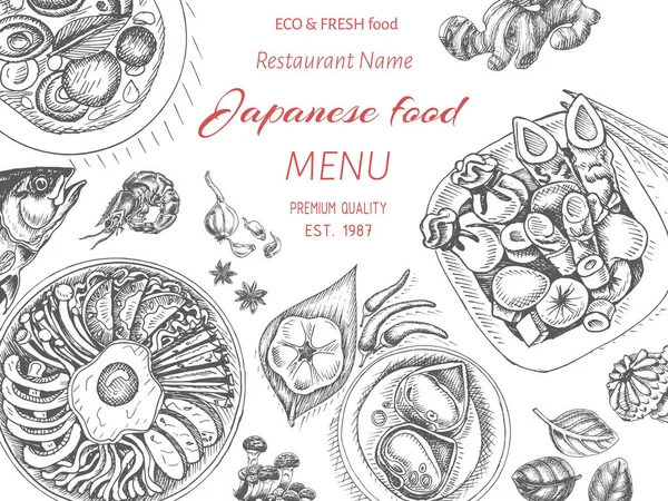 Asian food menu design template — Stock Illustration Asian food menu design template Royalty Free Stock Vectors