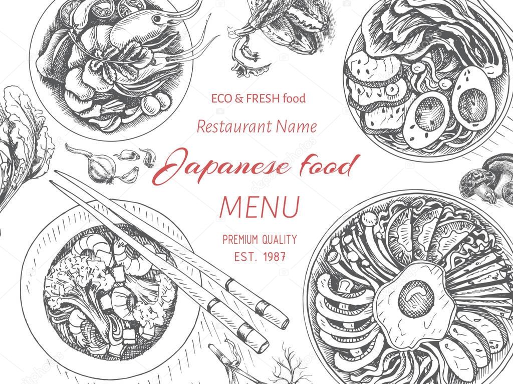 asian food menu design template