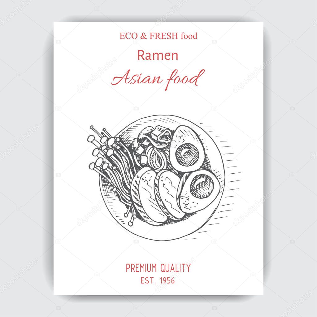 asian food menu design template
