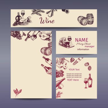 Kurumsal tarzı - şarap ve peynir. 