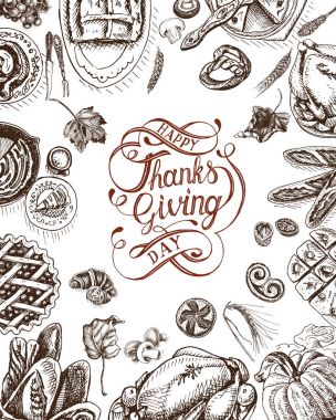 Şükran günü kutlama yemeği gösteren resim