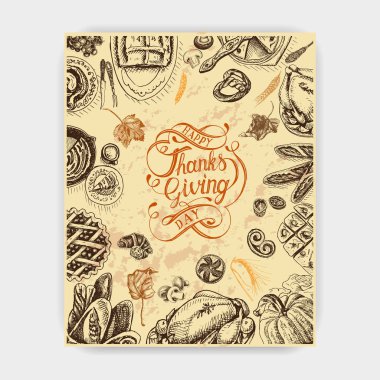 Şükran günü kutlama yemeği gösteren resim