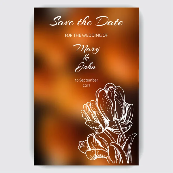 Düğün davetiye şablon çiçekli 