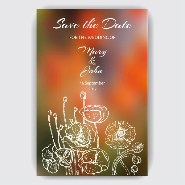 Düğün davetiye şablon çiçekli 