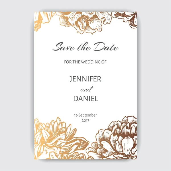 Düğün davetiye şablon çiçekli 