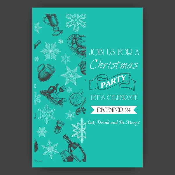 Fiesta de Navidad invitación — Vector de stock