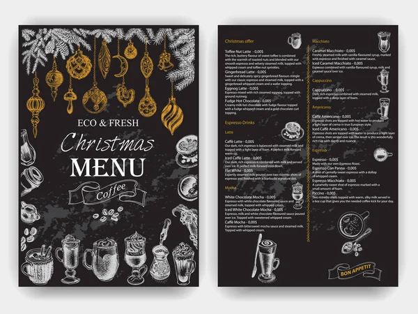 Menu restauracji vintage Christmas — Wektor stockowy