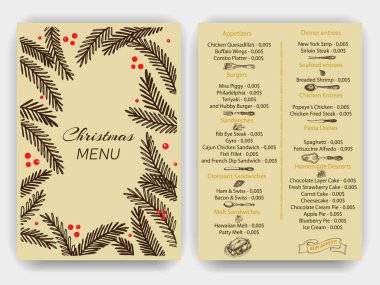 Vintage Noel menüsü