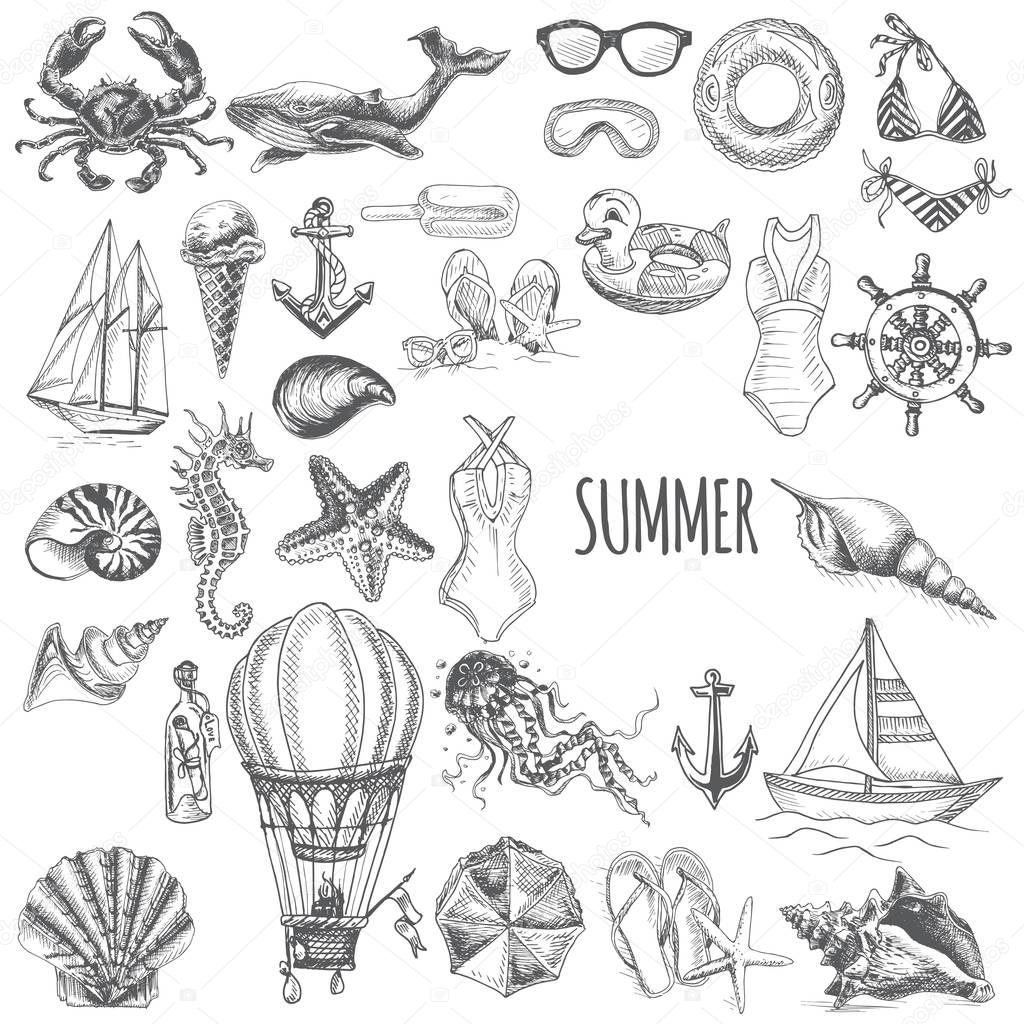 Summertime vintage design of vacation at sea