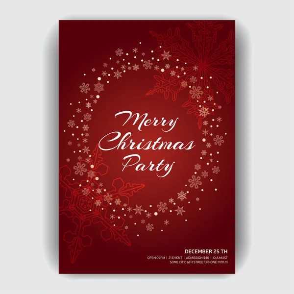 Einladung Zur Weihnachtsfeier Designvorlage Mit Handgezeichneten Grafischen Illustrationen Weihnachten — Stockvektor