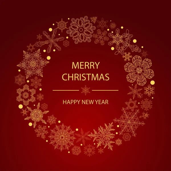 Neujahrsgrußkarte Weihnachtseinladung Ornament Mit Schneeflocken Weihnachten Handgezeichnete Dekorationen Tannenbaum Für — Stockvektor