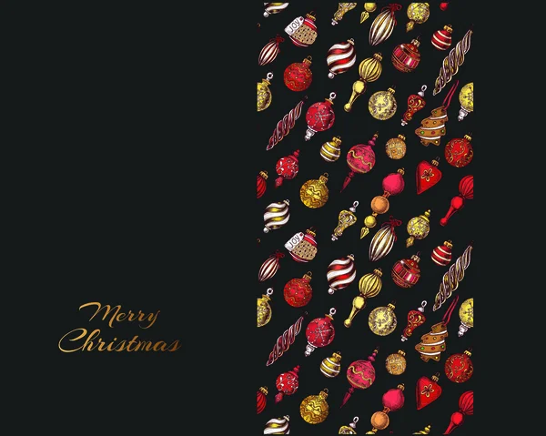 Vektorillustration Skiss Gratulationskort Och Semester Design Vintage Xmas Menyn Christmas — Stock vektor