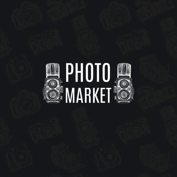 Modello Banner Elegante Mercato Fotografico Illustrazione Vettoriale — Vettoriale Stock
