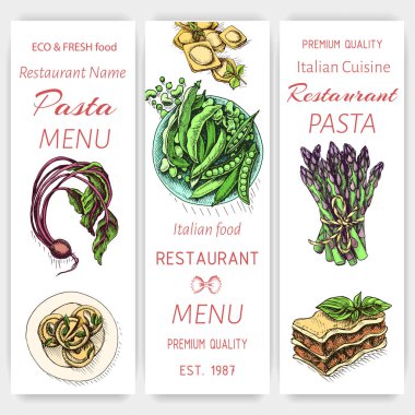 Restoran için şablonların vektör çizimi