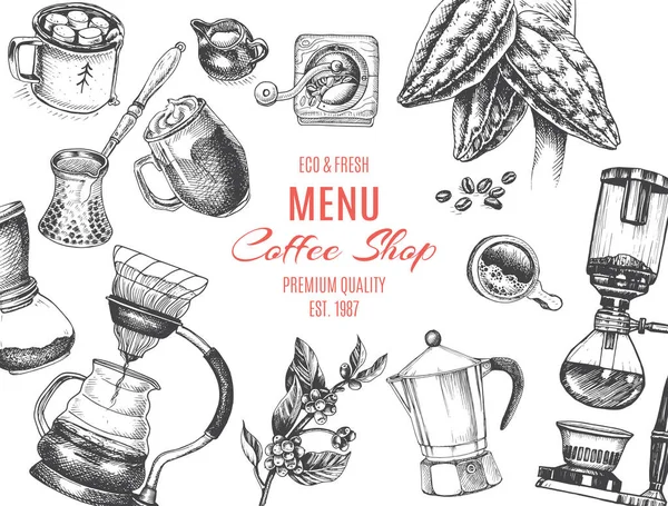 Vetor Ilustração Com Formas Alternativas Fabricação Café Para Banner Café — Vetor de Stock