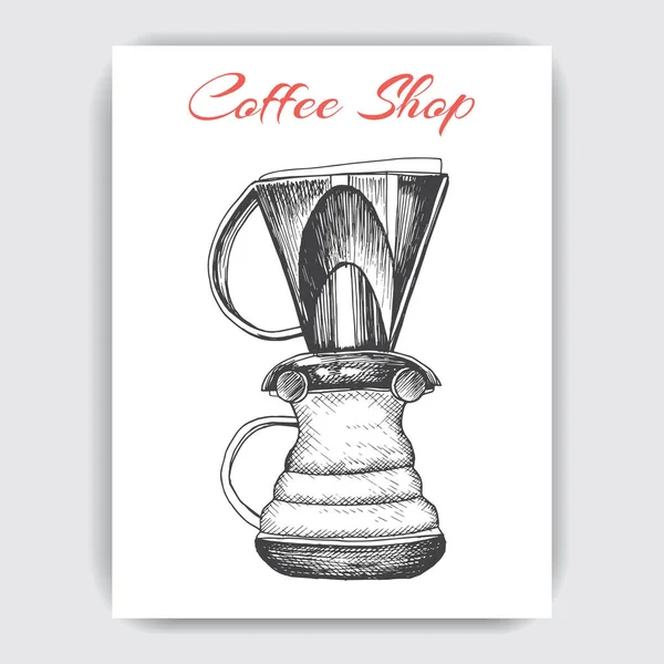 Vektor Illustration Des Coffeeshop Banners Auf Weiß — Stockvektor
