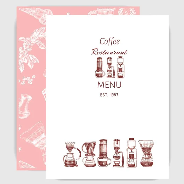 Menüvorlagen Für Cafés Alternative Möglichkeiten Kaffee Brauen — Stockvektor