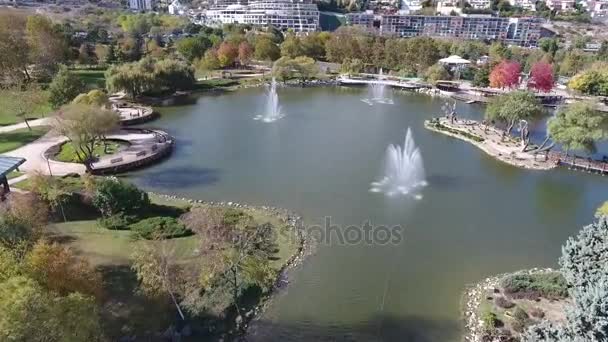 Estambul Bahcesehir Golet Drone Cekimi Estambul Bahcesehir Pond Golet Drone — Vídeo de stock