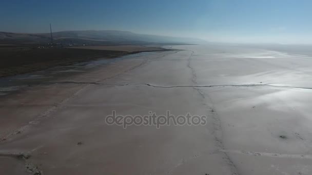 Vista Aérea Del Lago Salado Turquía Konya — Vídeo de stock